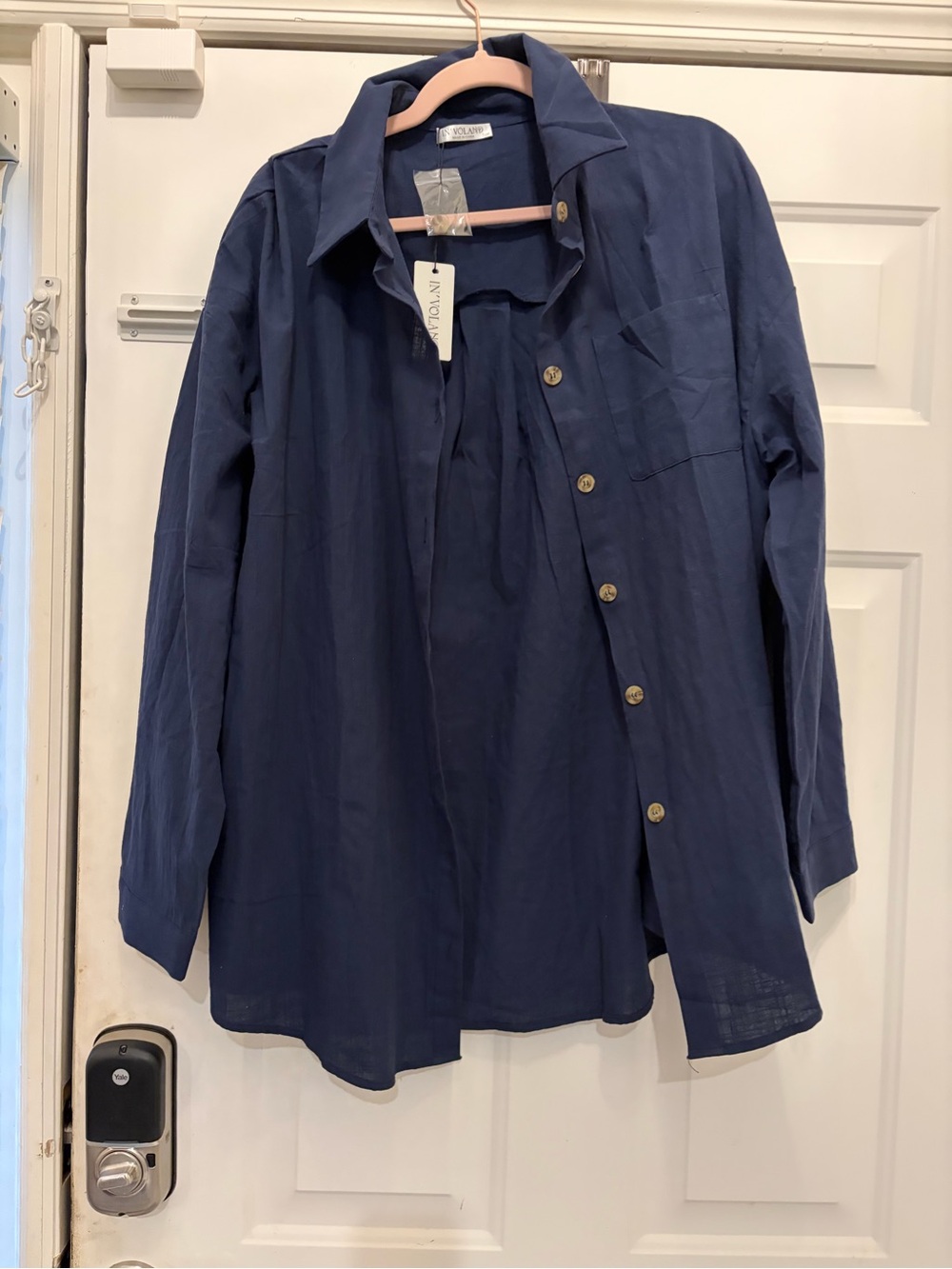 Casual Navy Button-Down Shirt